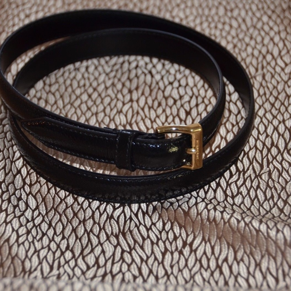 Burberry patent leather waist belt with gold-tone - Picture 3 of 5